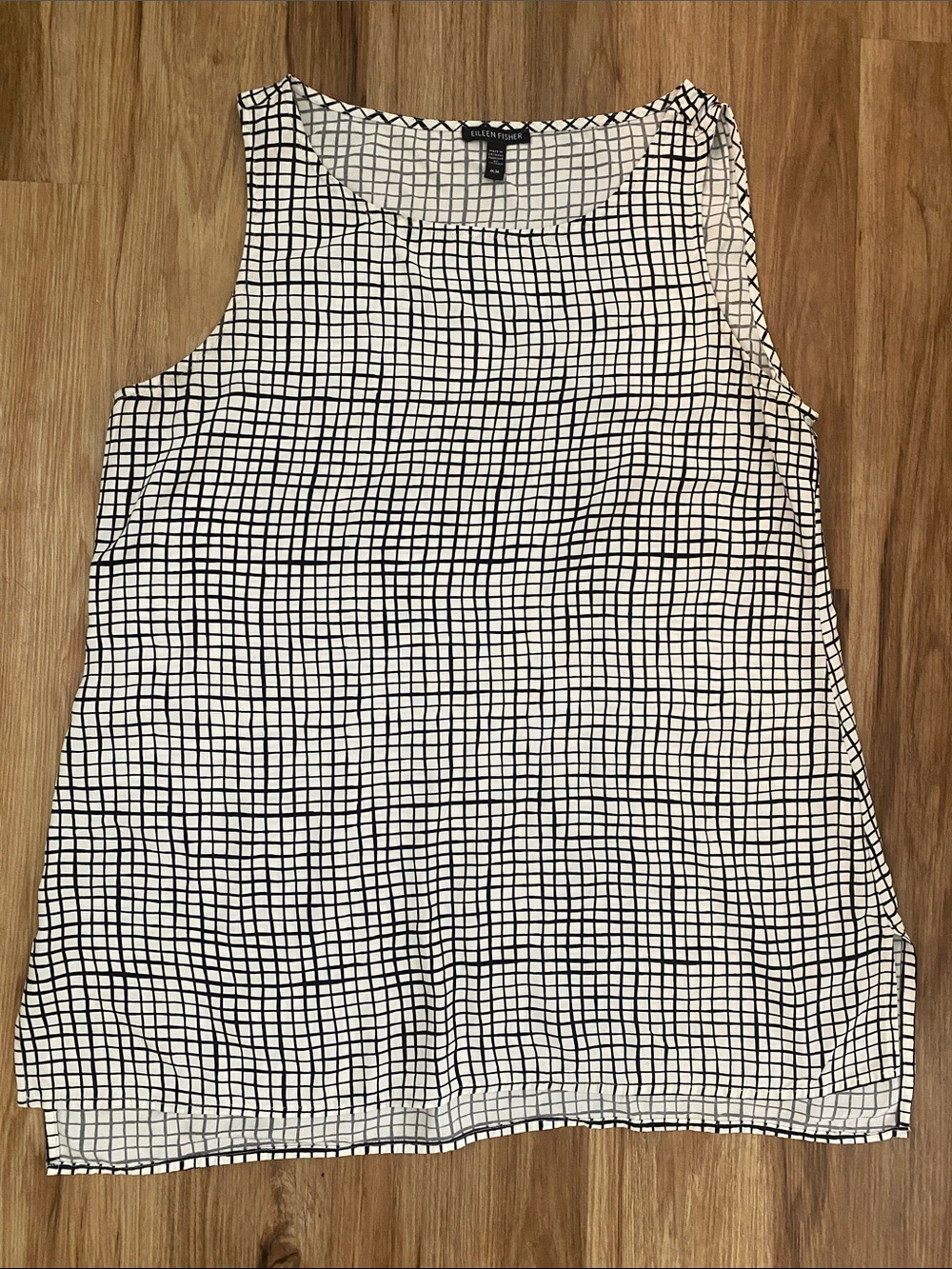 Eileen Fisher Black and White Windowpane Tunic